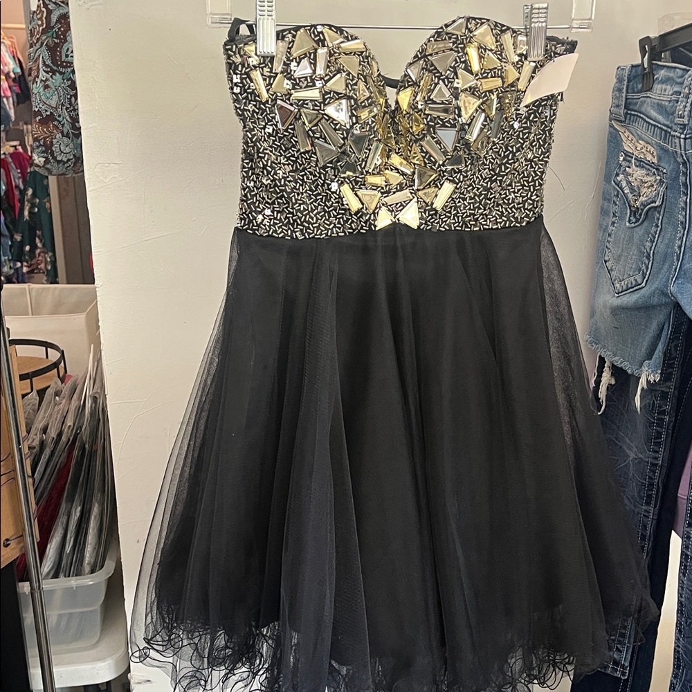 Elegant Black and Gold Dress